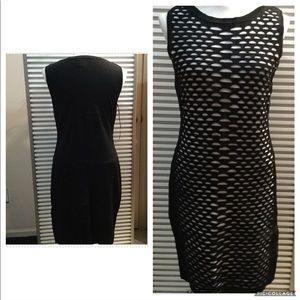 JULIAN JORDAN knit sweater dress szL blk&wht NWOT